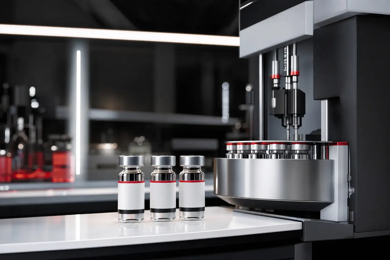 Plateau d’analyse et fioles France-Suisse Biopharma